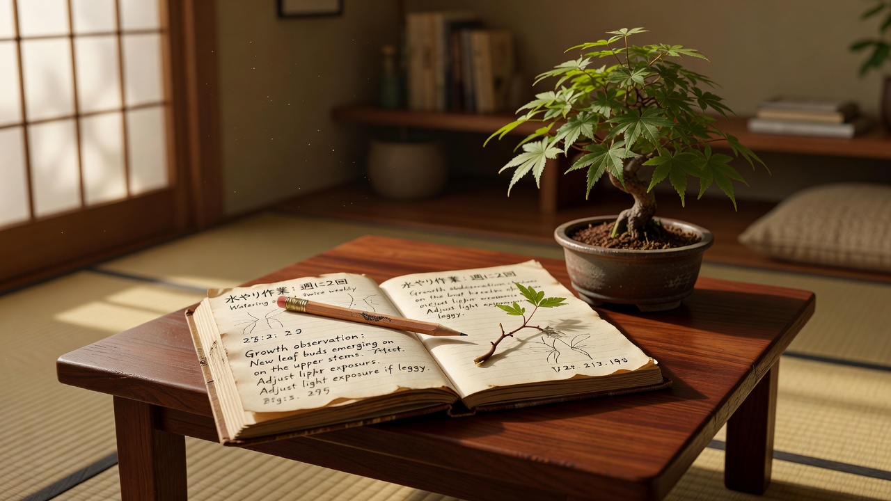 植物のお世話を記録するノート